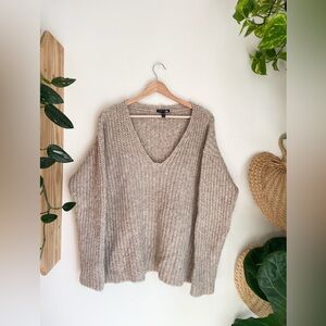 Eileen Fisher Lofty Organic Cotton Merino Box-Top size Medium beige tan